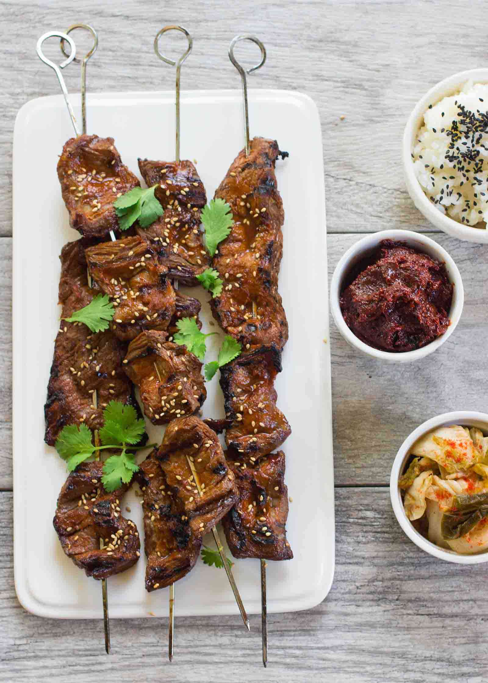 Most Spicy Korean BBQ Beef Skewers