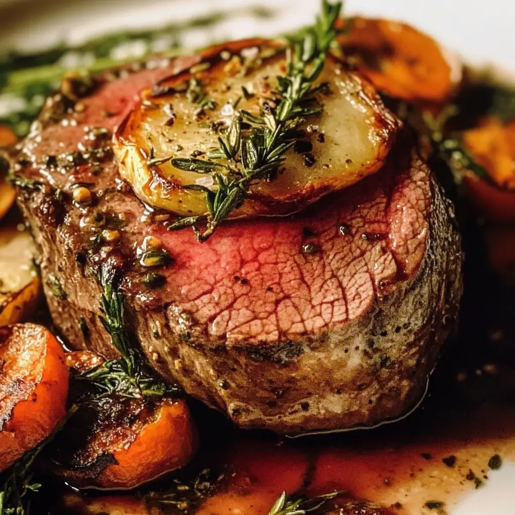 Herb-Crusted Beef Tenderloin with Red Wine Reduction