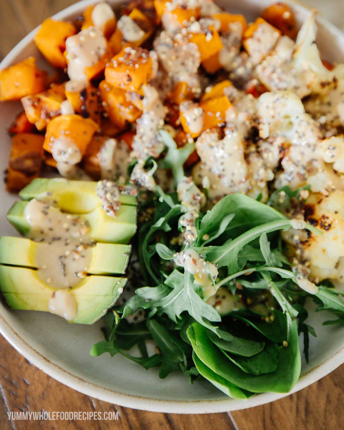 Glowing Green Veggie Bowl with Avocado-Lime Dressing