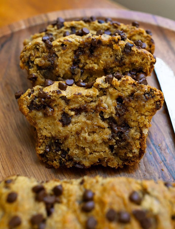Oatmeal Banana Bread with Chocolate Chips