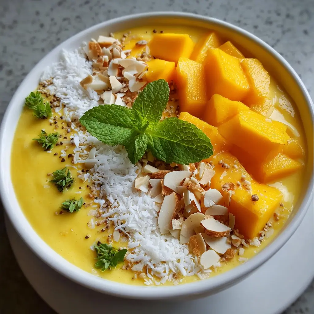 Meme-able Mango Coconut Smoothie Bowl
