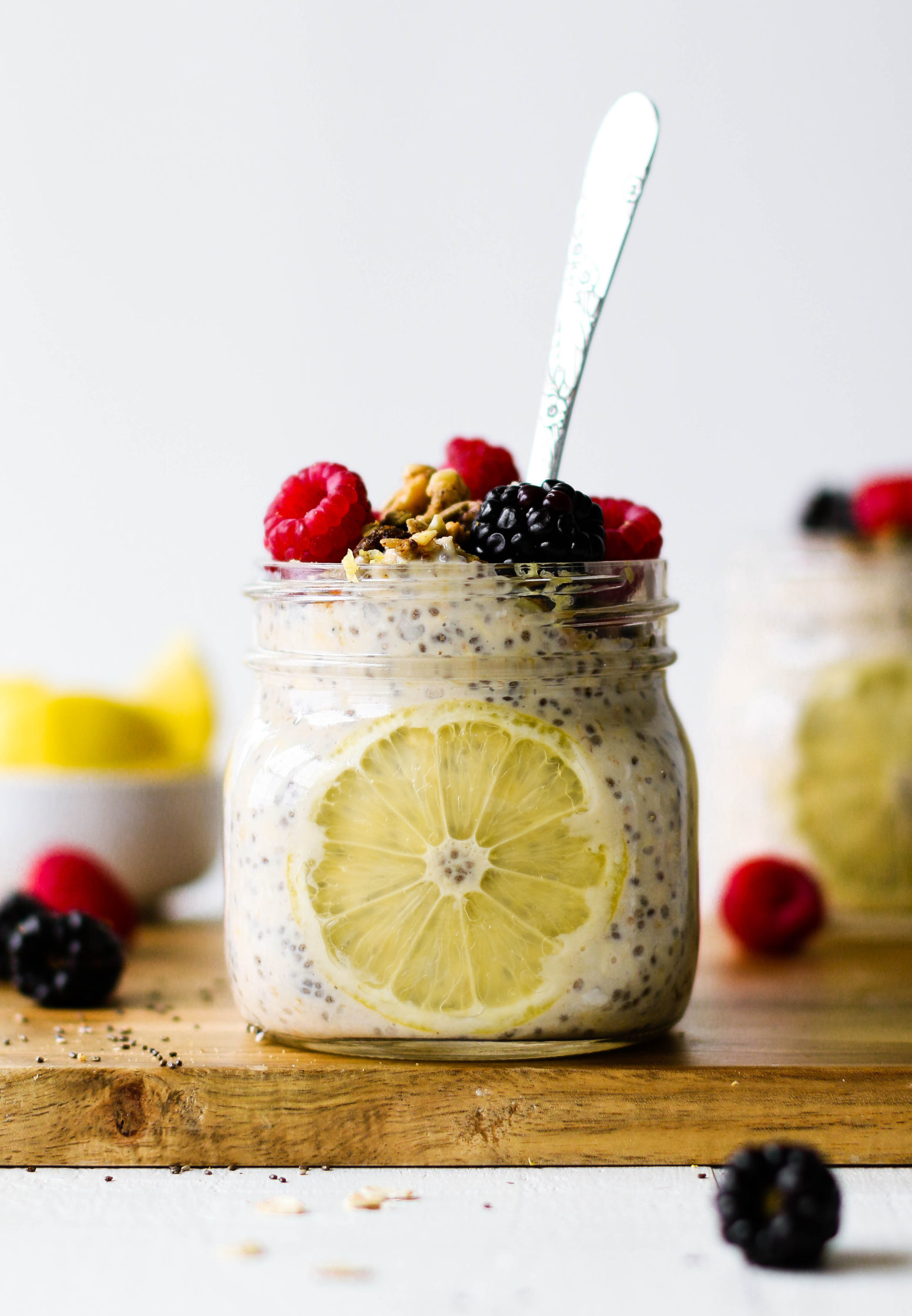 Overnight Berry Oats with Lemon Chia