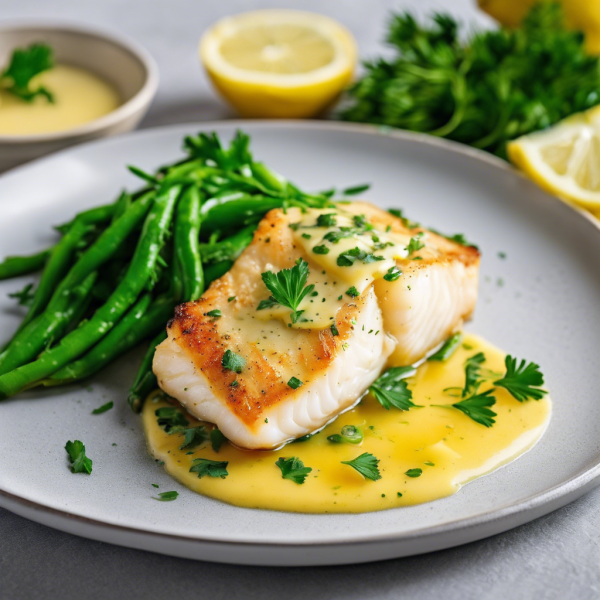 North Sea Pan-Seared Cod with Lemon-Dill Sauce
