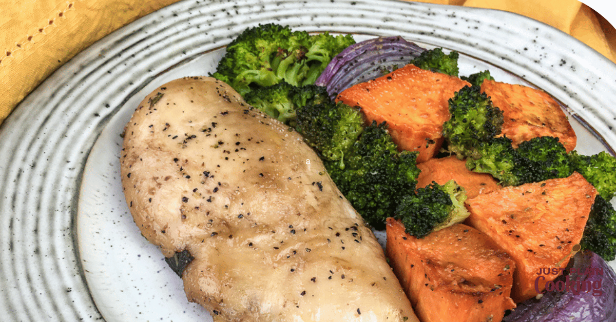Sweet Potato-Crusted Chicken with Roasted Broccoli