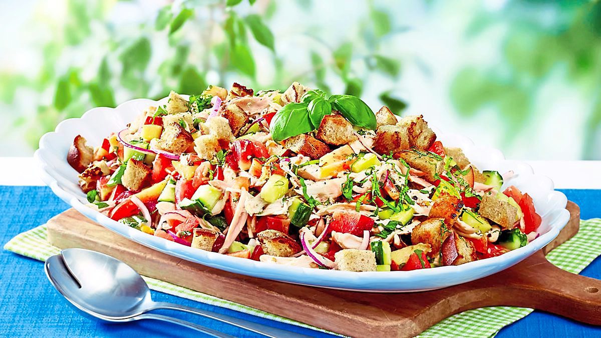 Best Chicken Panzanella Salad with Herbed Vinaigrette