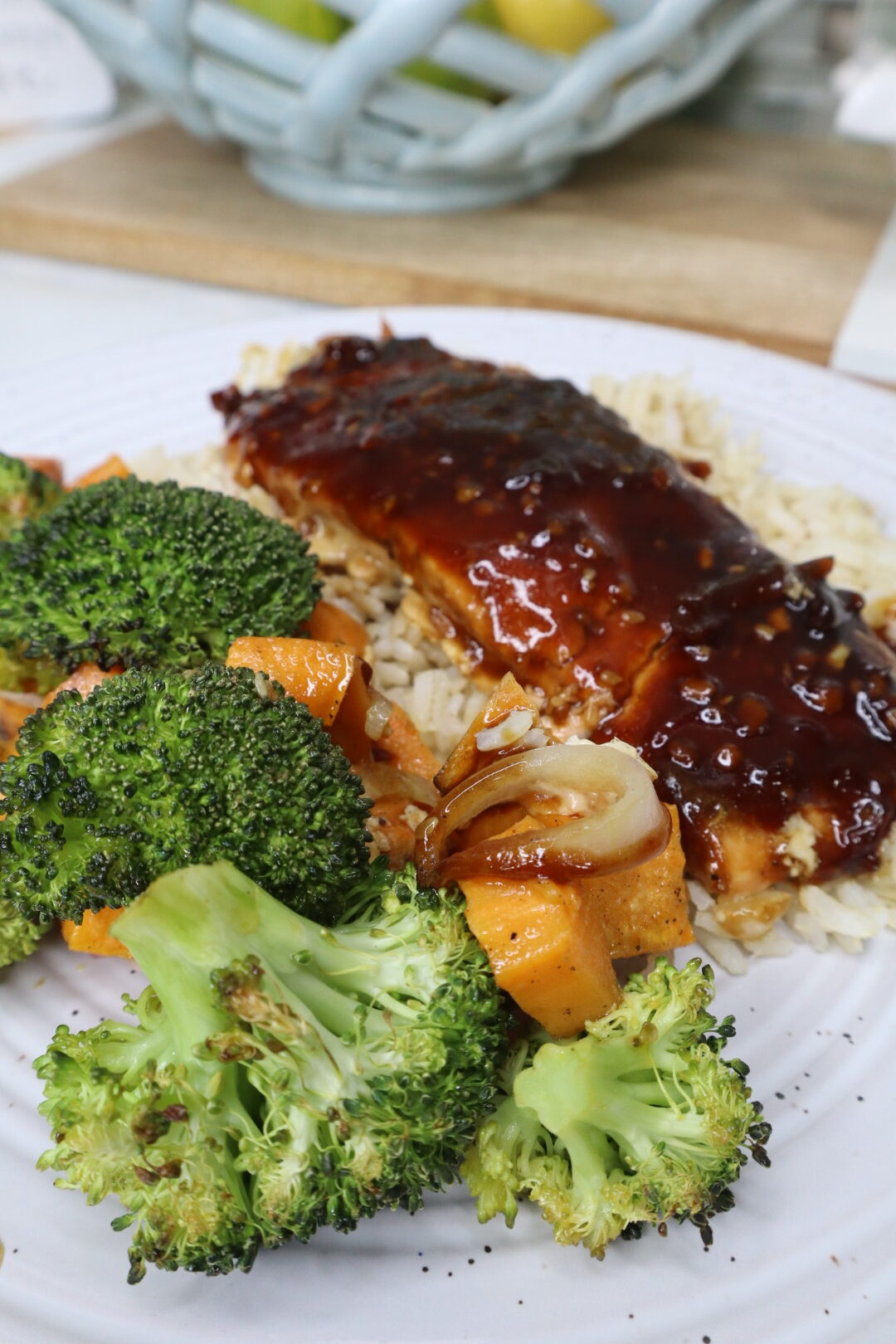 Sheet Pan Teriyaki Salmon with Sesame-Ginger Veggies