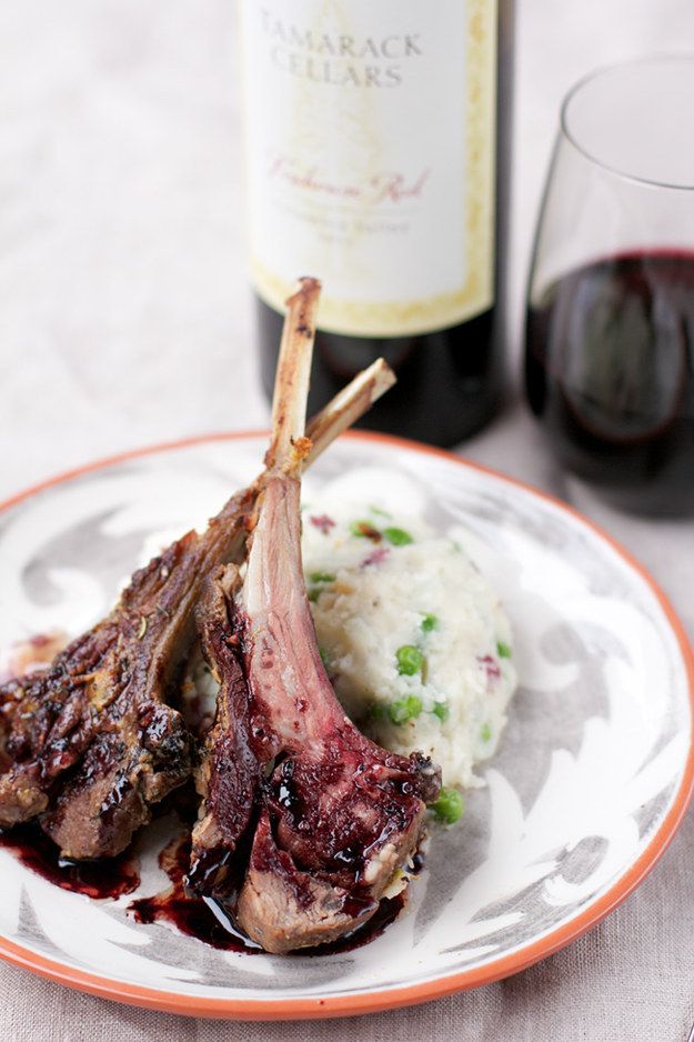 Herb-Crusted Lamb Chops with Rosemary Reduction