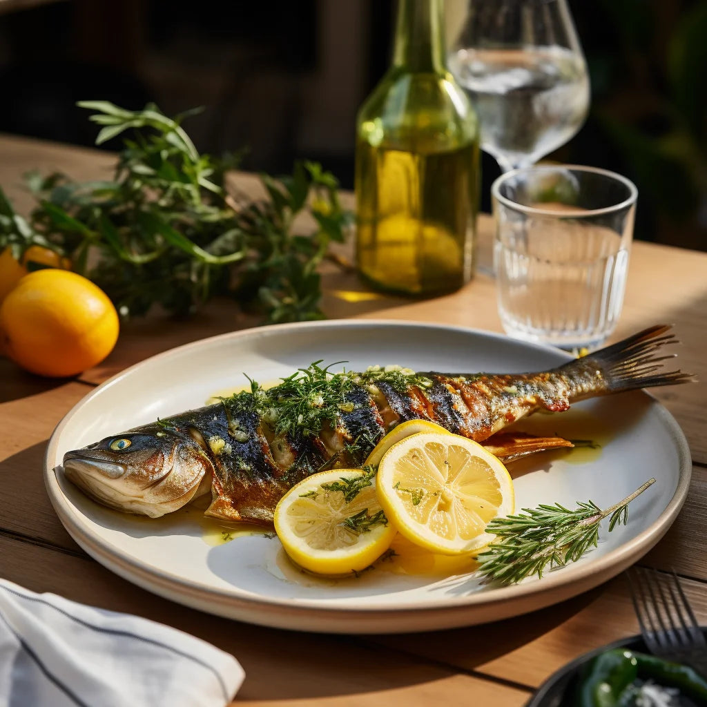 Brussels Market Grilled Sea Bass with Herb Lemon Butter