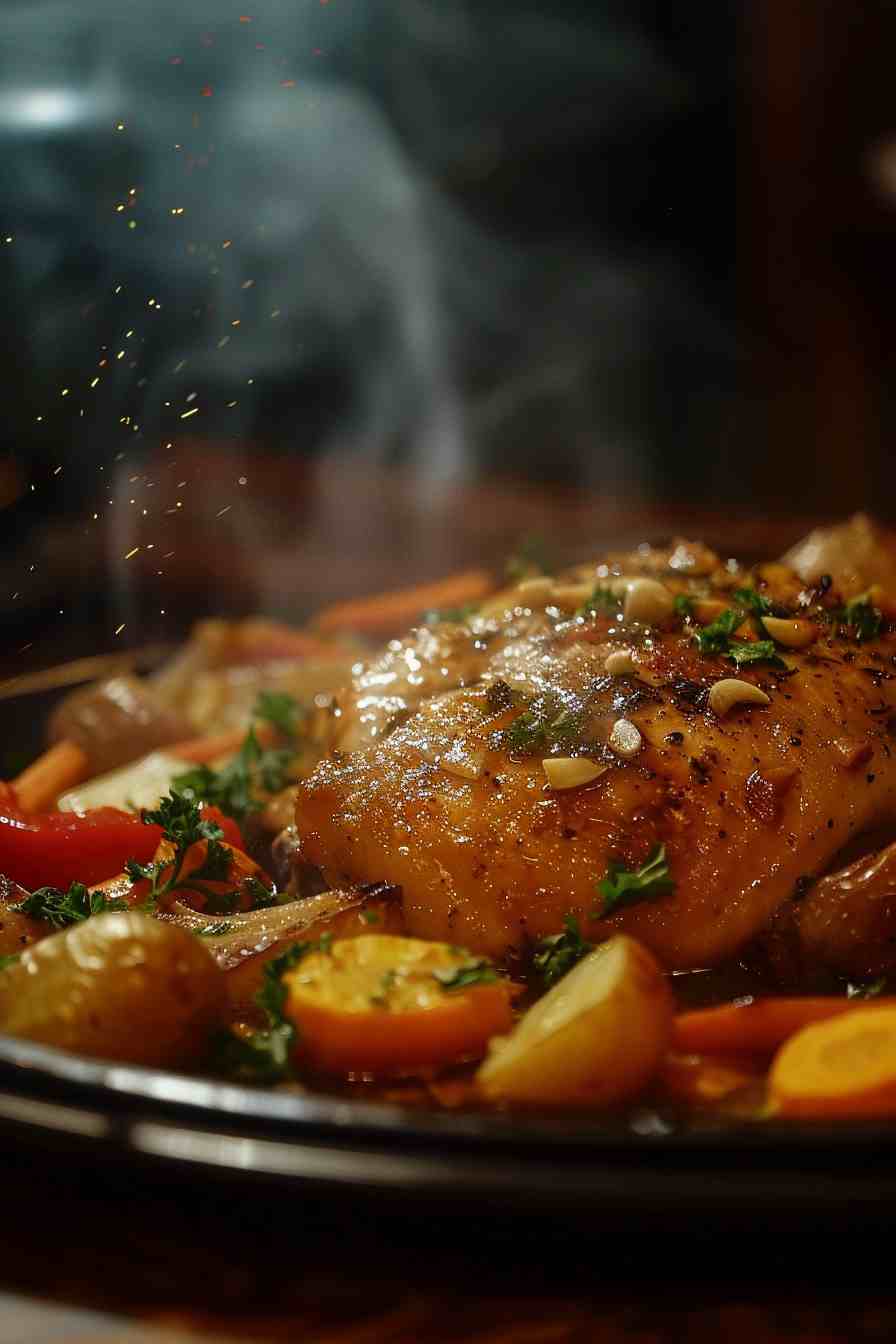 Lemon-Herb Pan-Seared Chicken with Garlic Roasted Potatoes