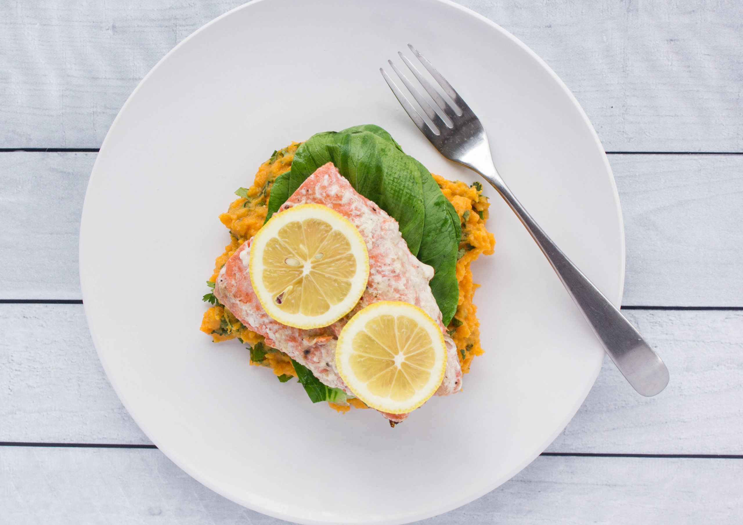 Sesame-Ginger Salmon with Sweet Potato Mash