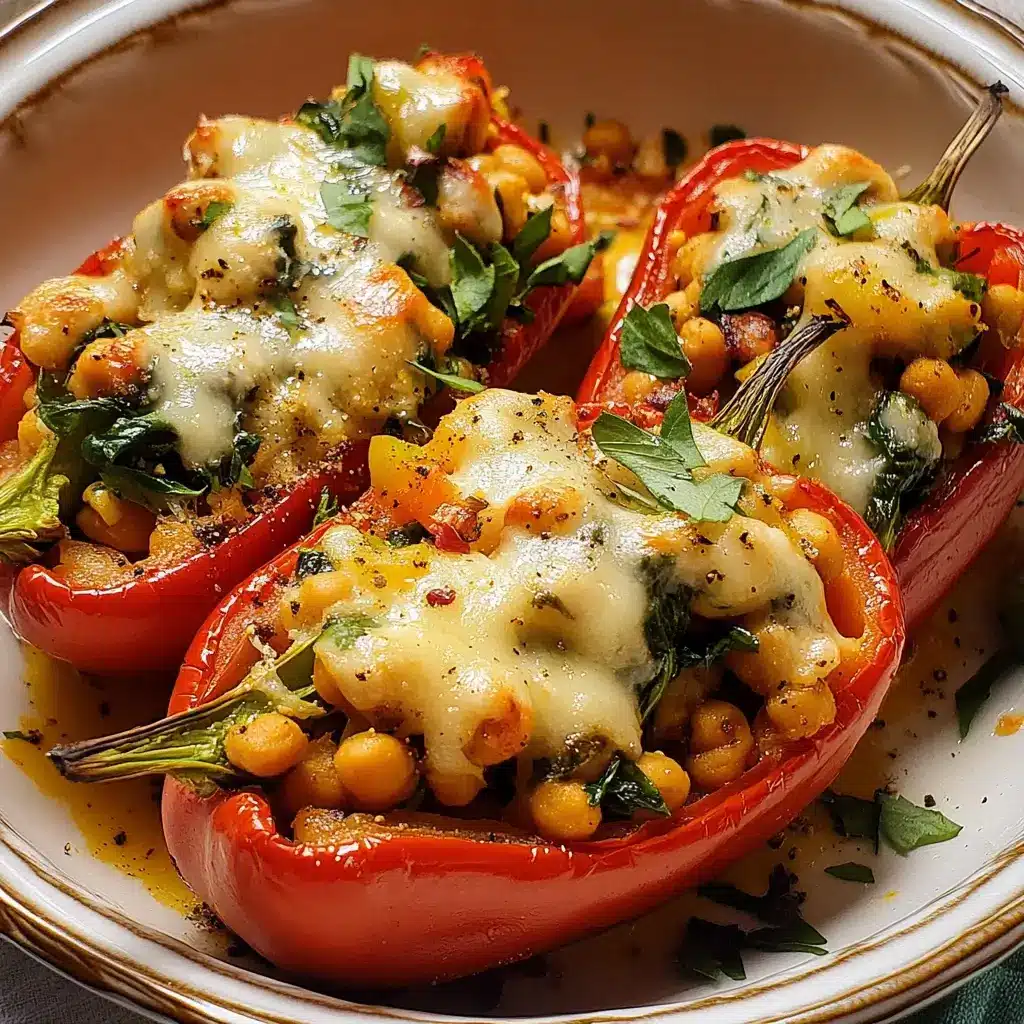 Spicy Chickpea and Spinach Stuffed Peppers