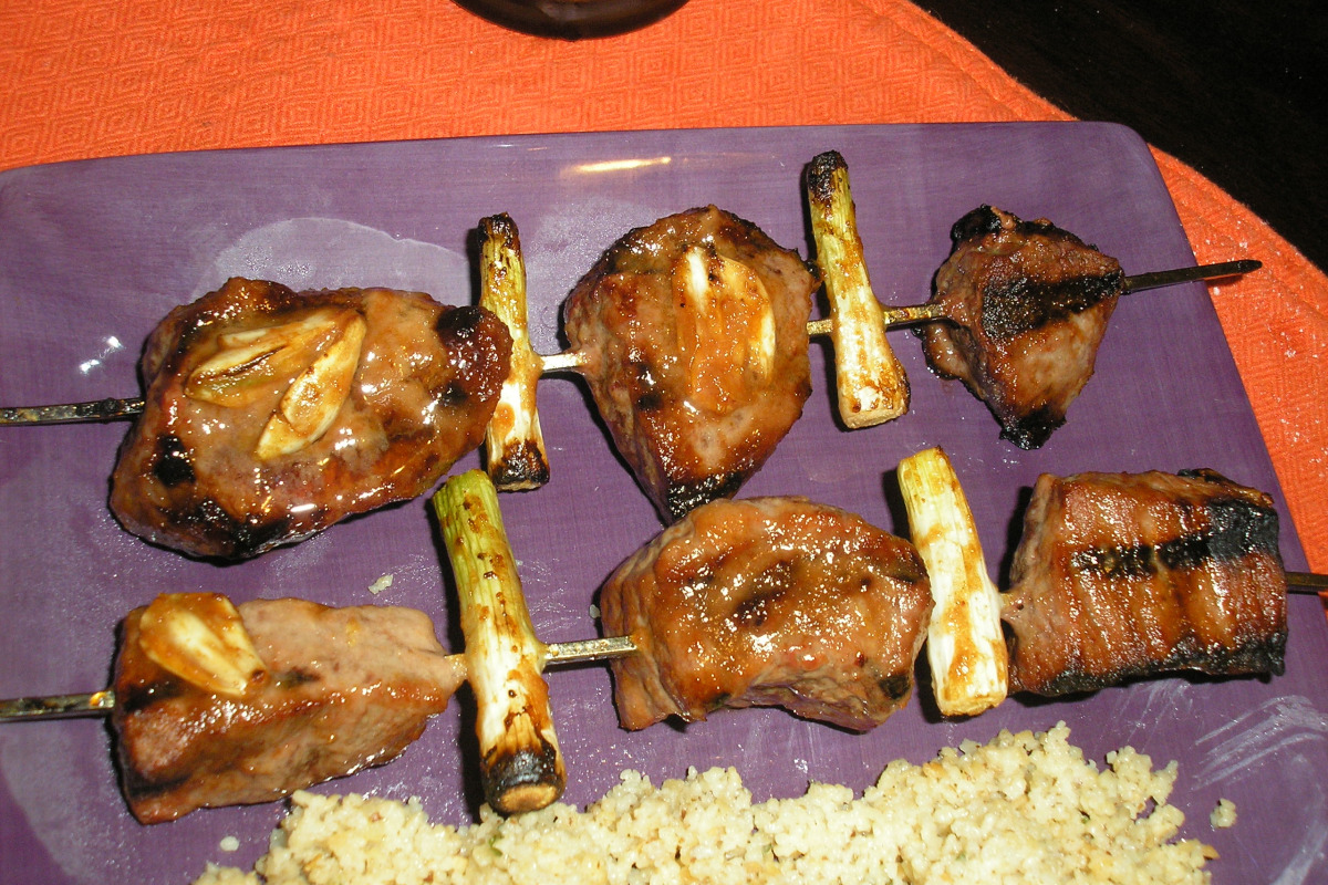 Asian Sesame-Glazed Beef Skewers