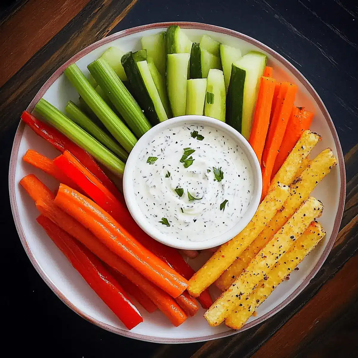 Critter-Cut Veggie Sticks with Herb Yogurt Dip