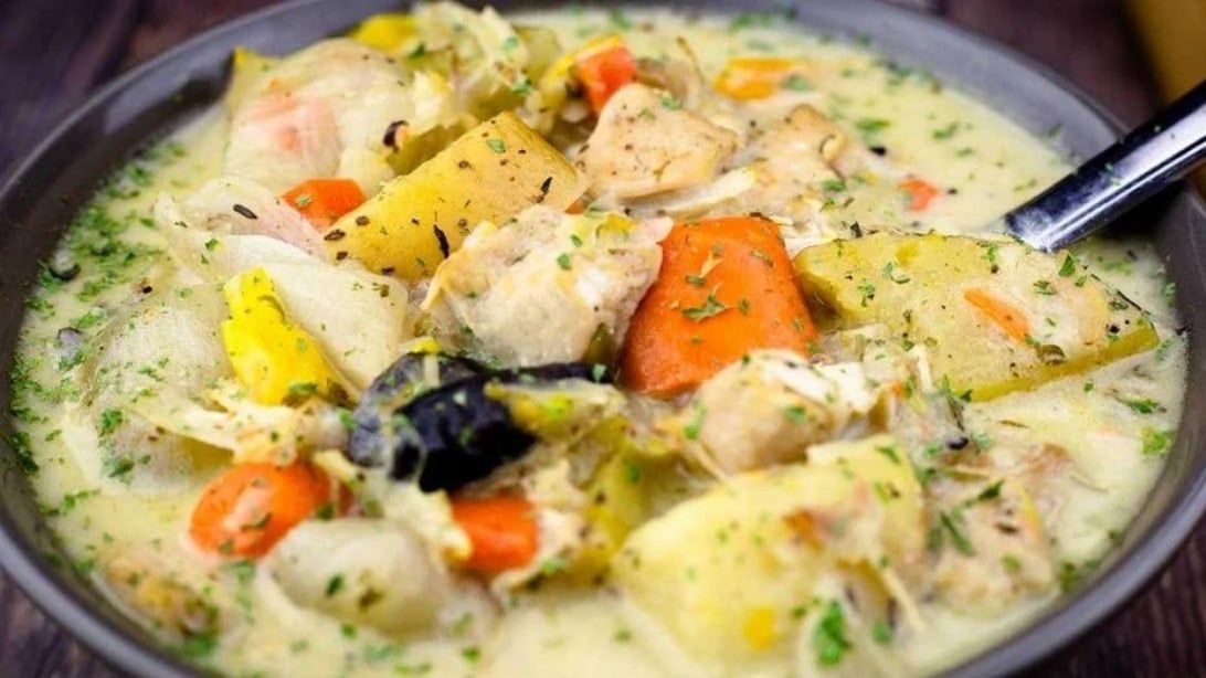Slow-Cooker Bone Broth Chicken Stew with Root Vegetables