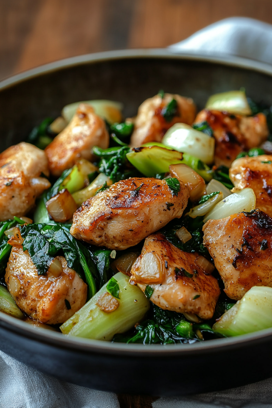 Lemon-Ginger Chicken with Crisp Bok Choy