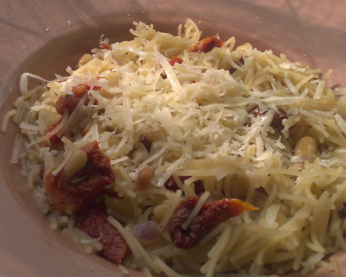 Lemon-Herb Sun-Dried Tomato Pasta with Pine Nuts