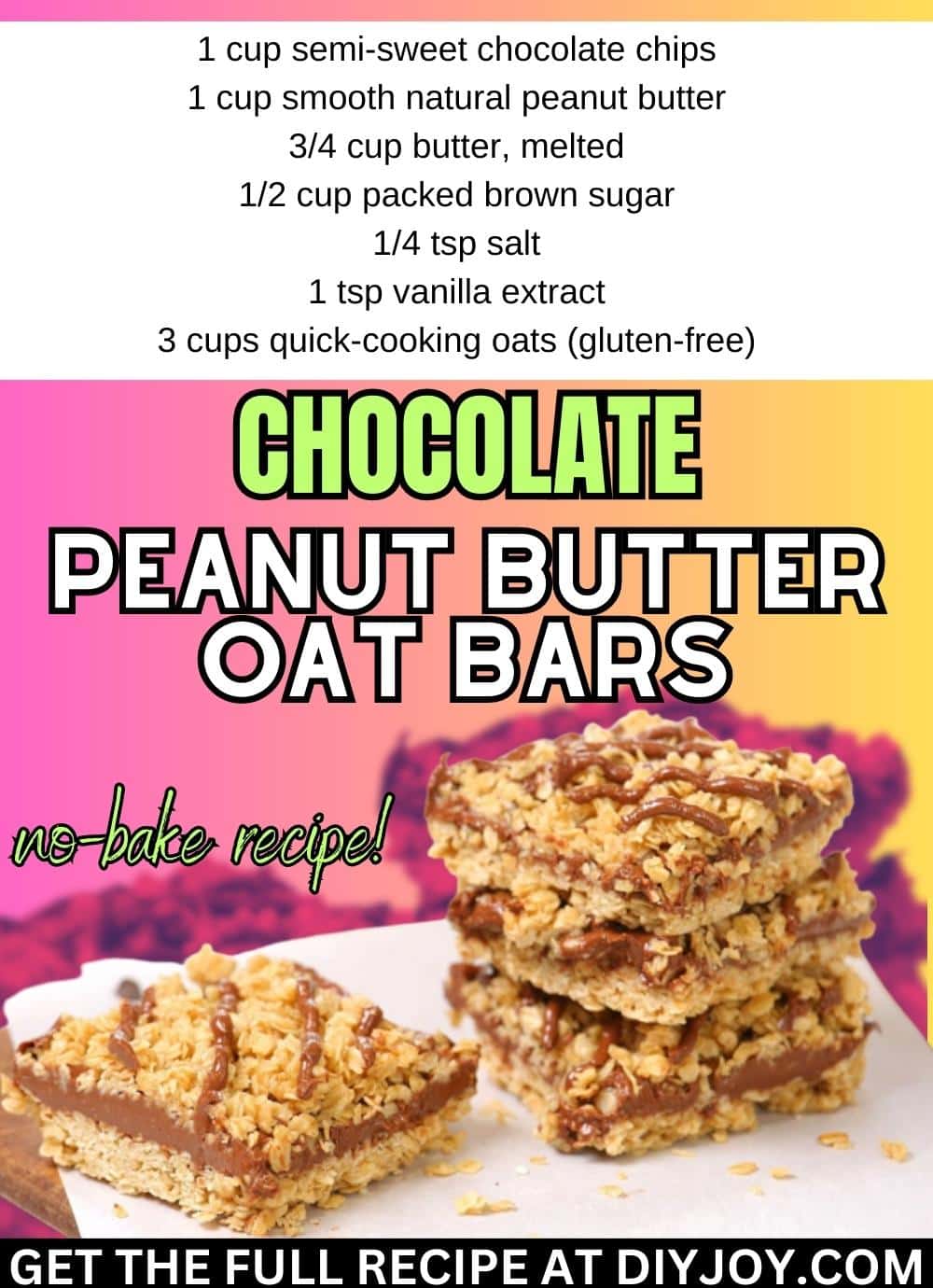 No-Bake Chocolate Peanut Butter Oat Bars with Sea Salt