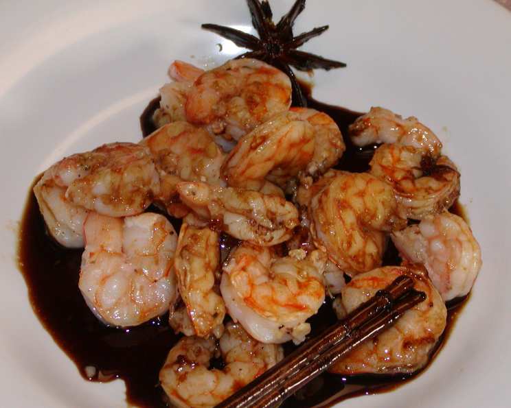 Lagoon Shrimp with Hibiscus Rum Glaze