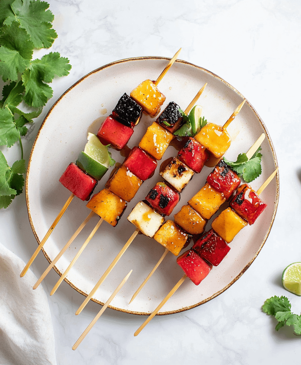 Tropical Tiki Vegetable Skewers with Coconut-Lime Glaze