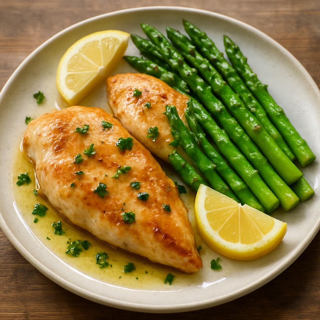 Lemon-Herb Keto Chicken with Asparagus and Olives