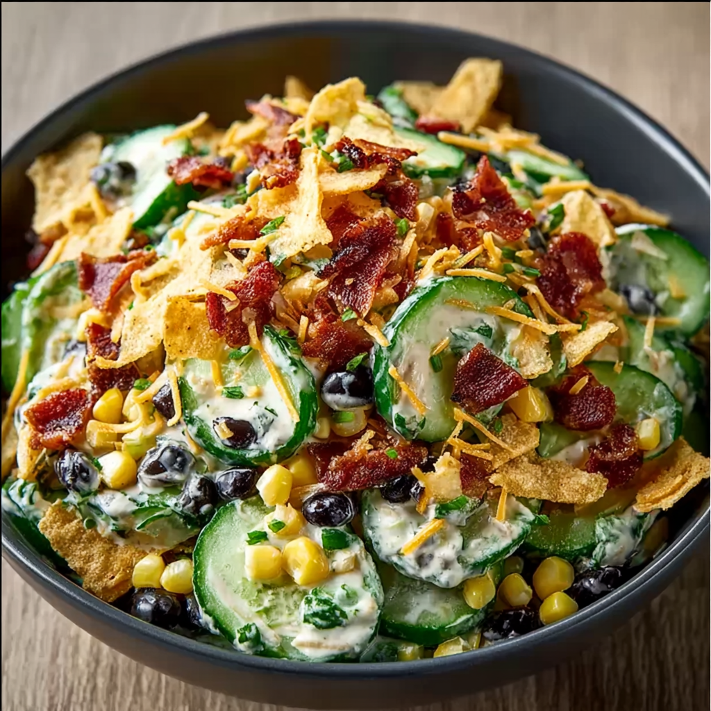 Crisp Southwest Cucumber Salad with Lime-Cilantro Dressing