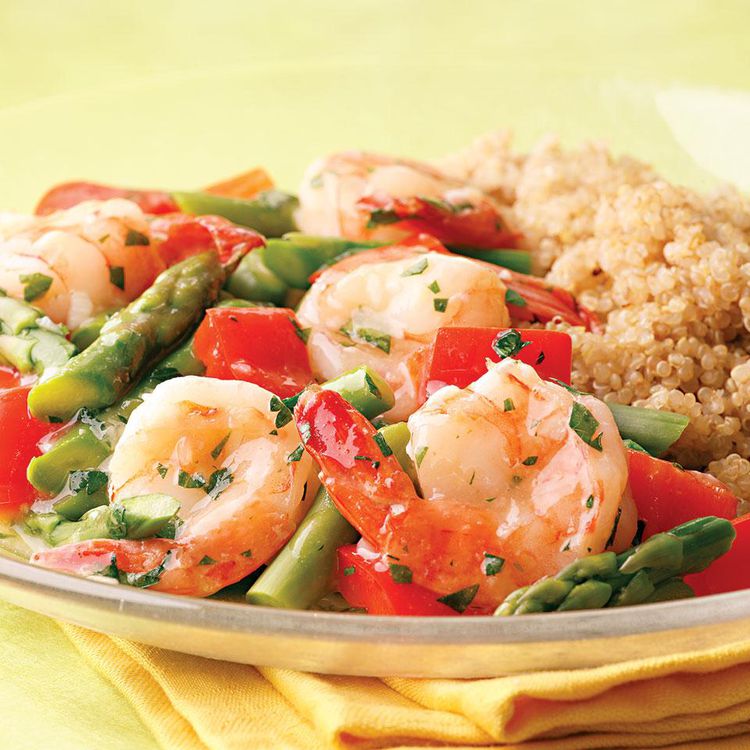 Lemon-Dill Shrimp with Rainbow Vegetables