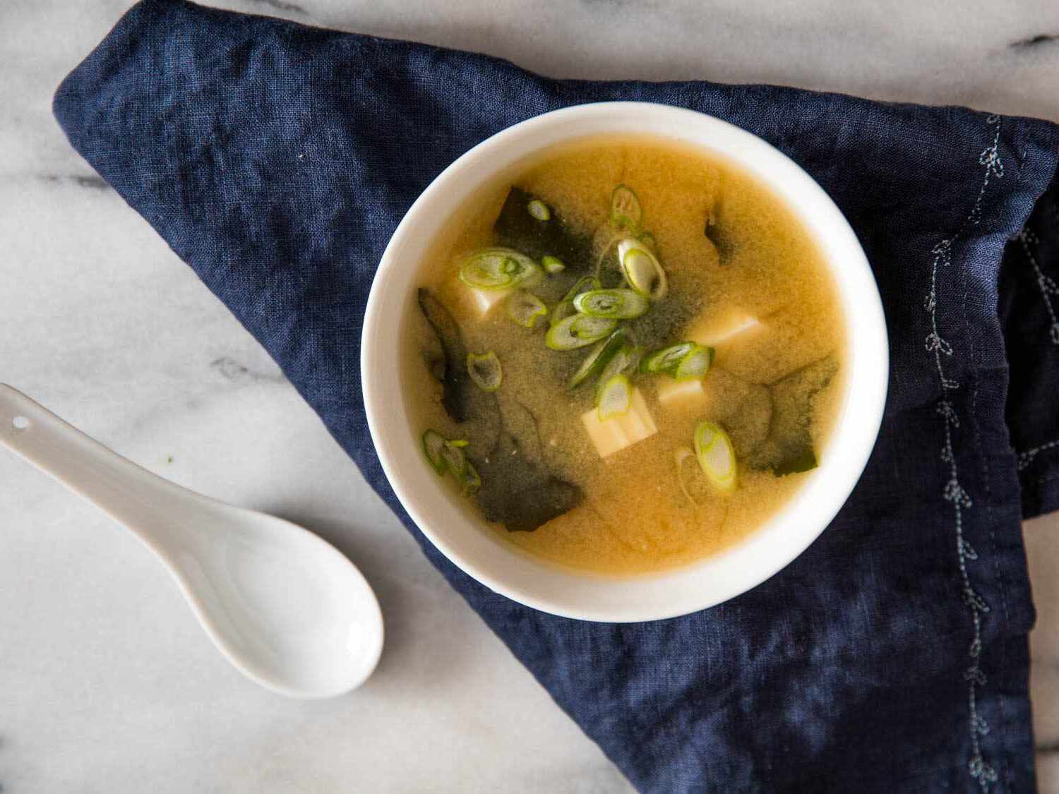 Kombu-Dashi Miso Soup with Scallions