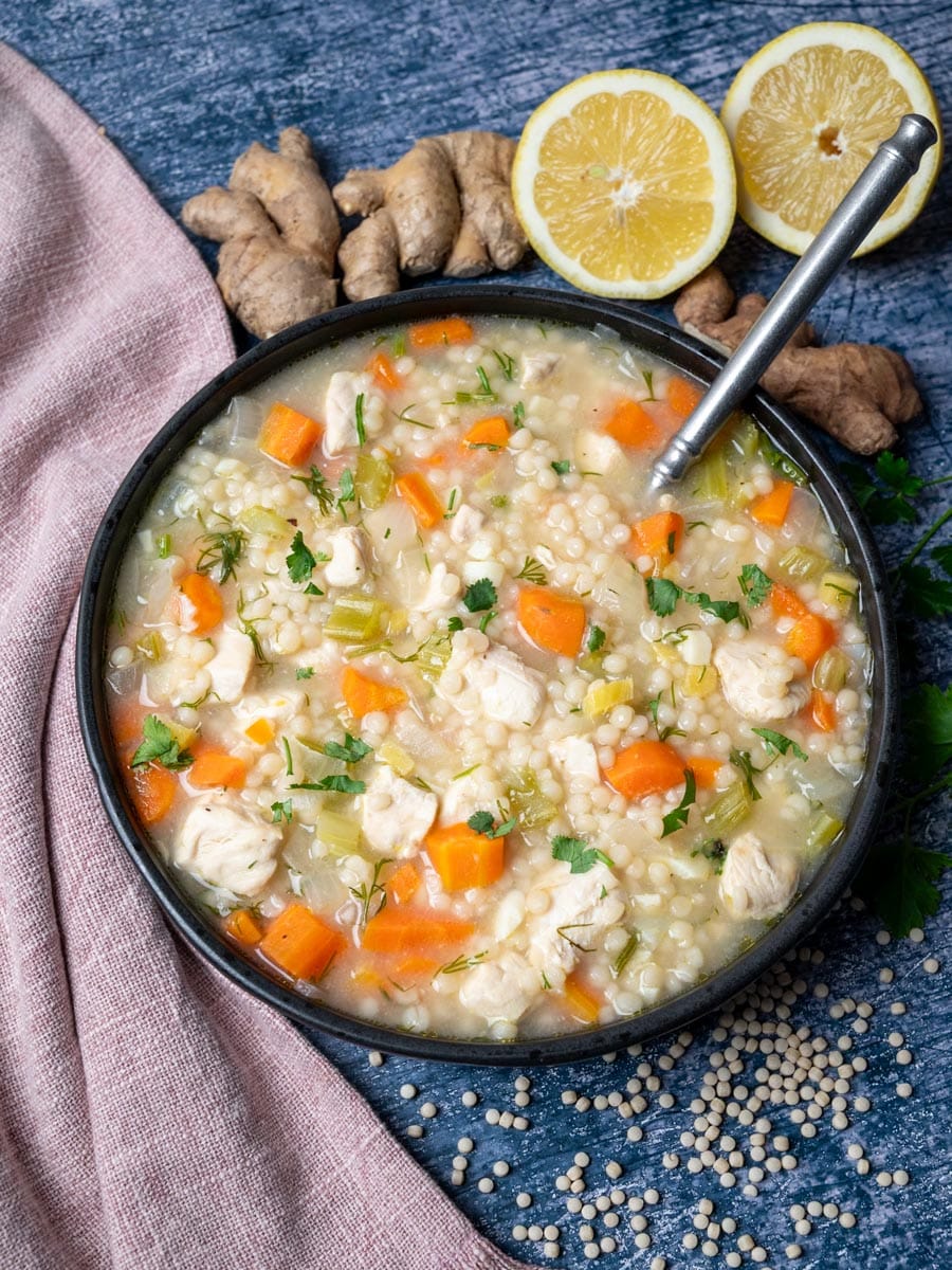 Hydrating Lemon-Ginger Chicken Soup