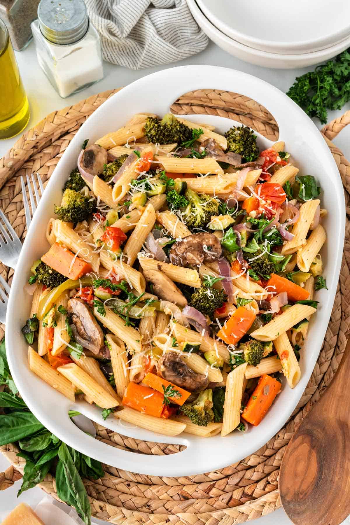 Wichita Sunset Pasta with Roasted Veggies