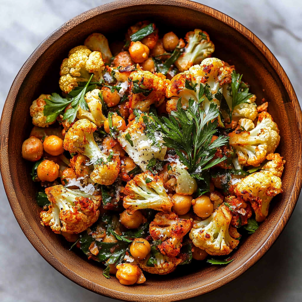Harissa-Roasted Chickpea & Roasted Vegetable Salad