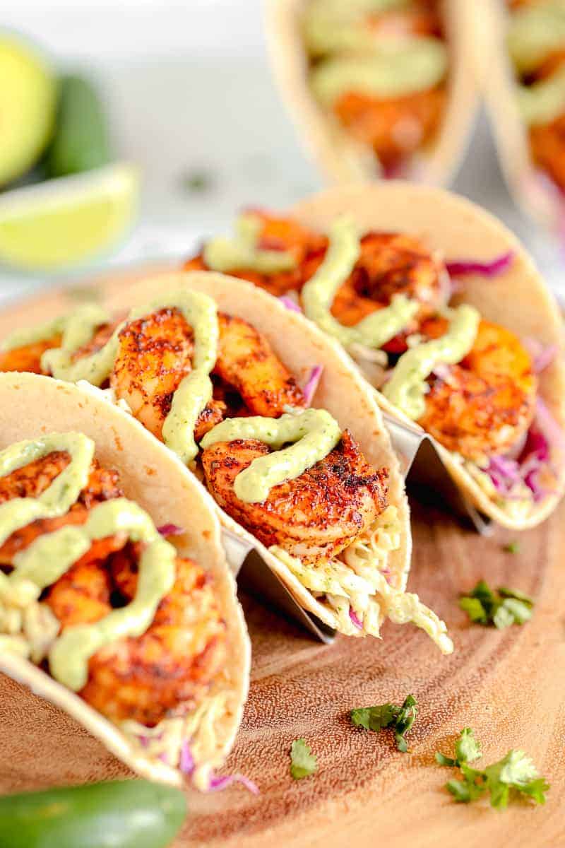 Spicy 'Best' Shrimp Tacos with Avocado Crema