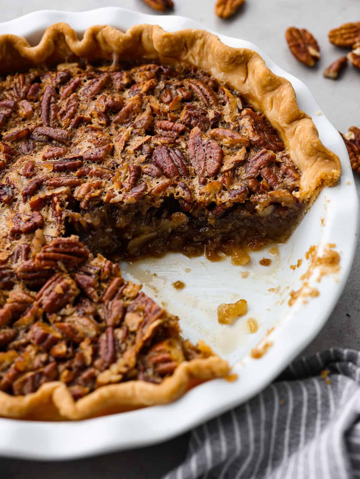 Authentic Bourbon-Pecan Pie with Maple Glaze