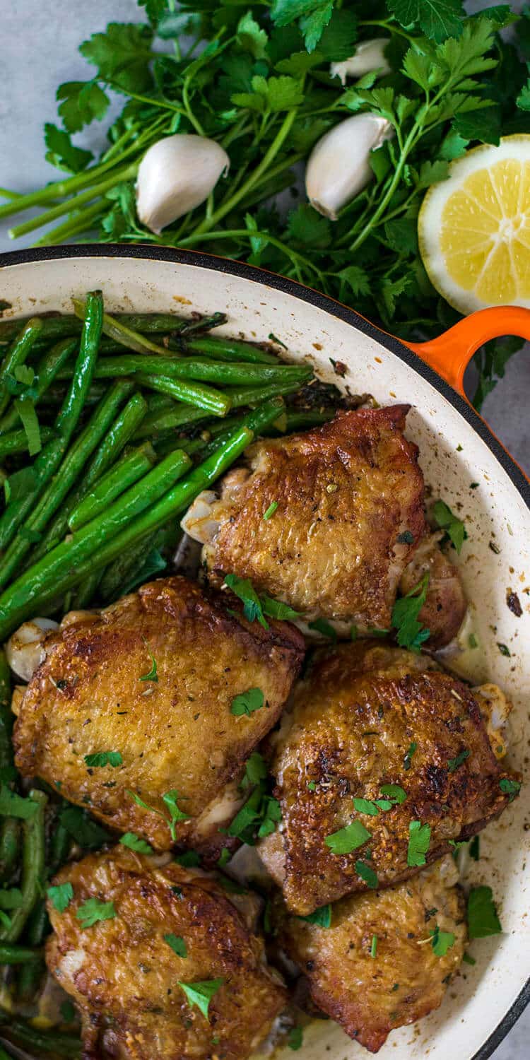 Herb-Crusted Keto Chicken Thighs with Garlic Butter