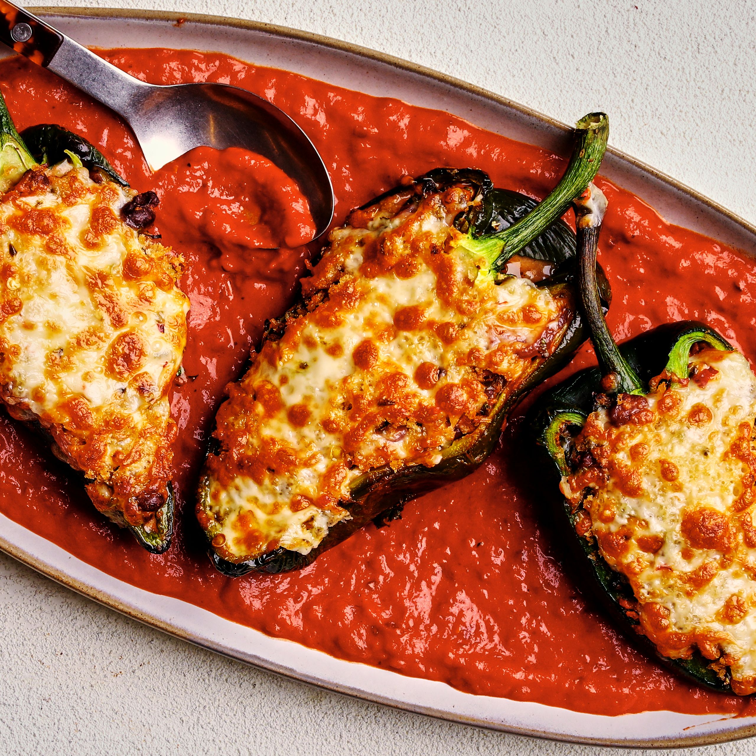 Tex-Mex Beef and Black Bean Stuffed Peppers