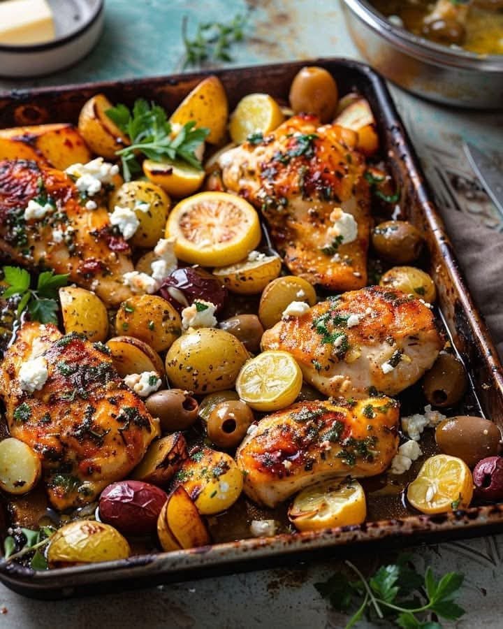 Mediterranean Lemon-Herb Chicken with Roasted Cherry Tomatoes