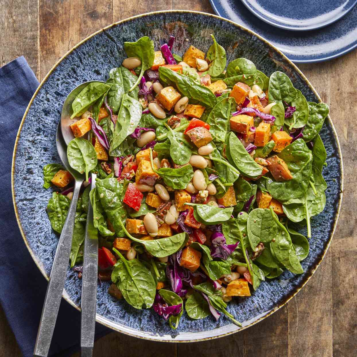 Magnesium-Rich Roasted Sweet Potato & Spinach Bowl