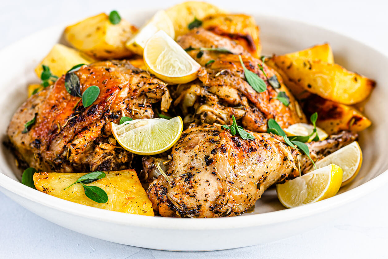 Authentic Greek Lemon-Herb Chicken with Oregano