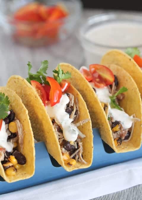 Cheesy Chicken and Black Bean Tacos