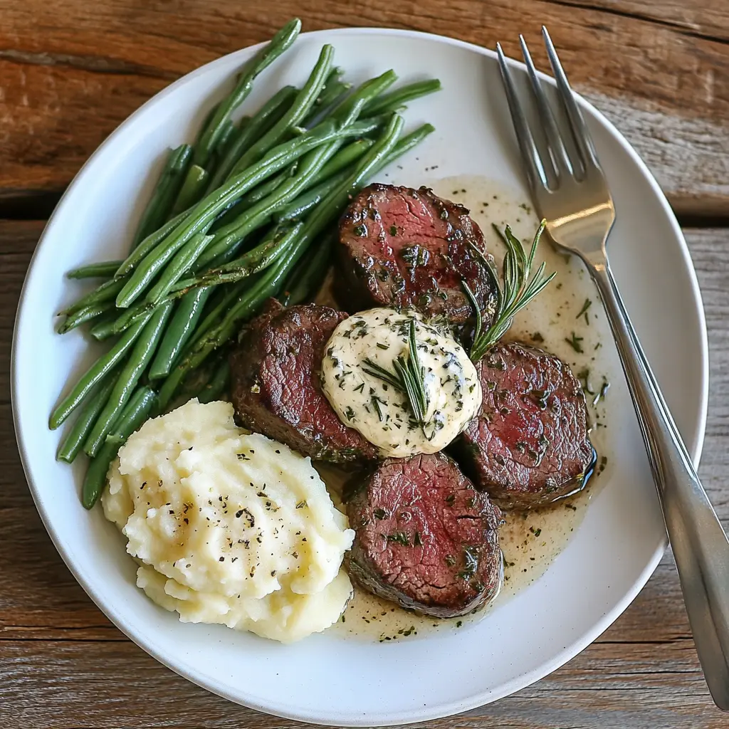 Keto Herb-Crusted Beef Medallions with Creamy Dill Sauce