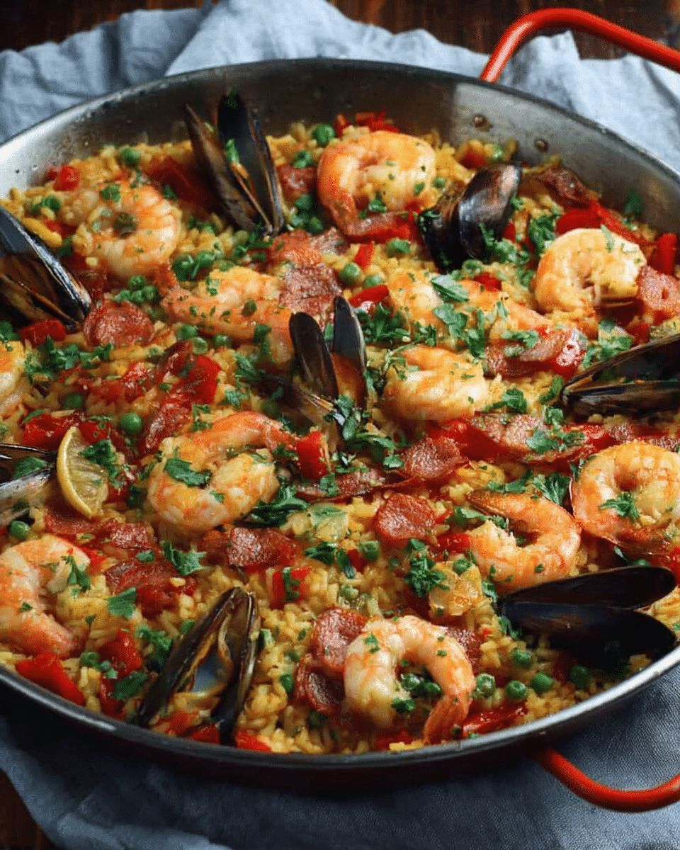 Saffron-Infused Shrimp Paella