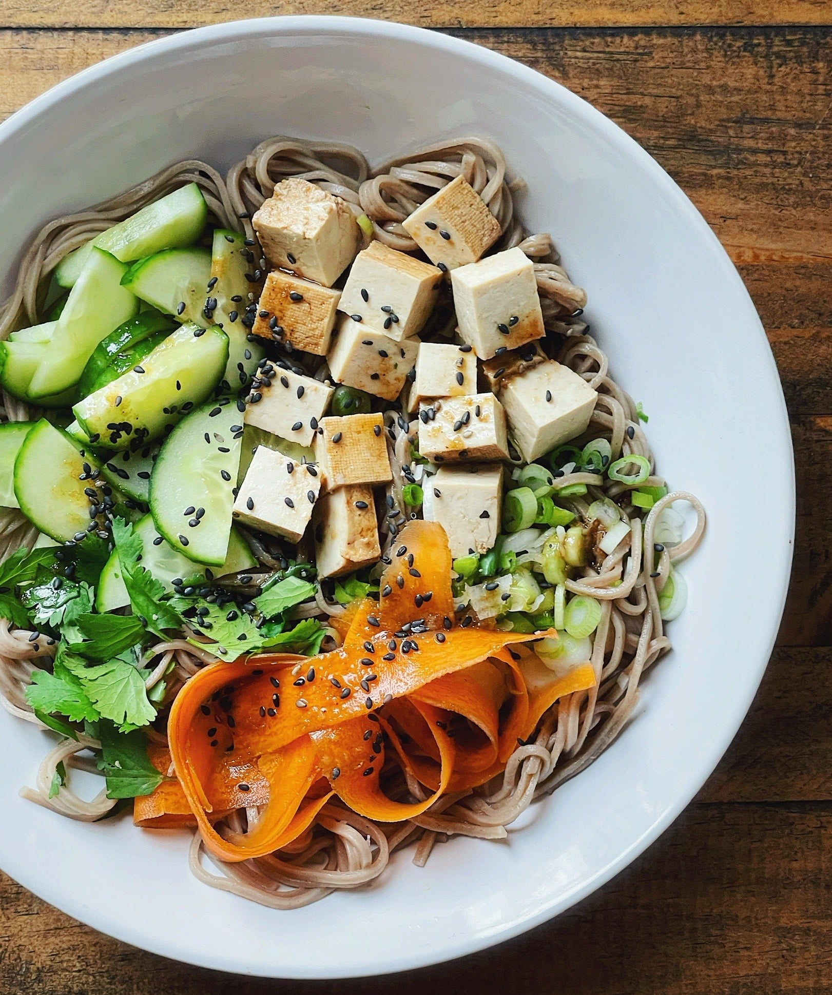 Ginger-Soy Glazed Tofu Noodle Bowl
