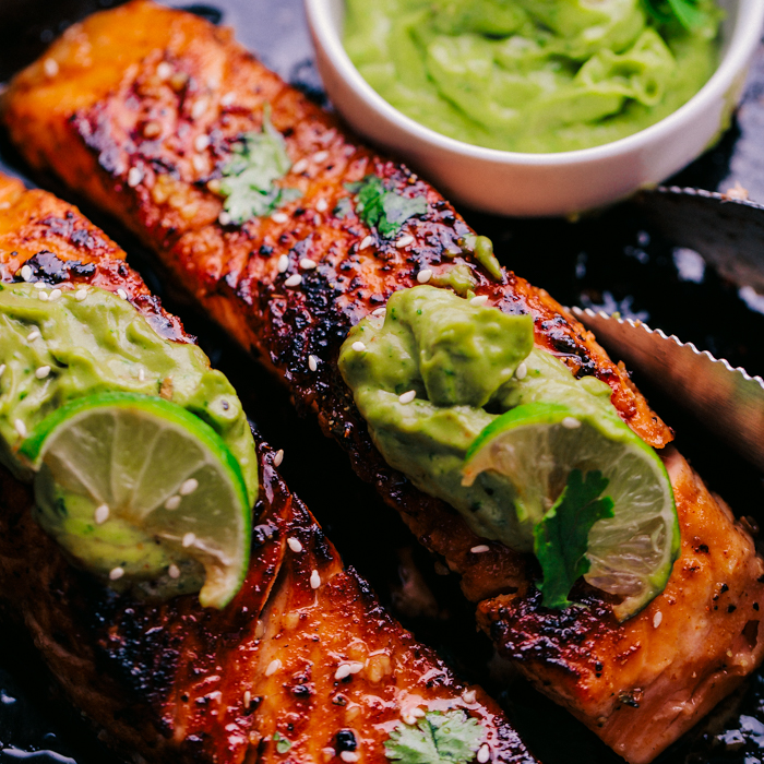 Creamy Avocado-Dill Salmon with Lemon-Herb Butter