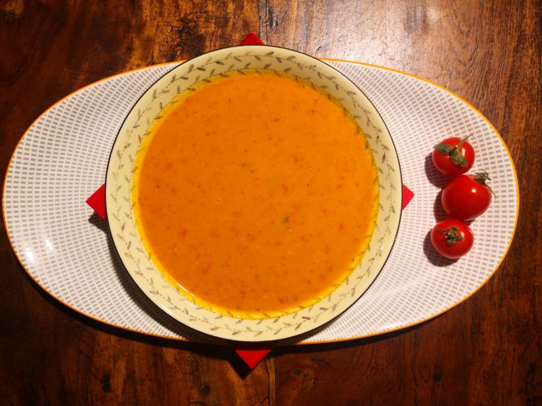 Half-and-Half Tomato Basil Soup
