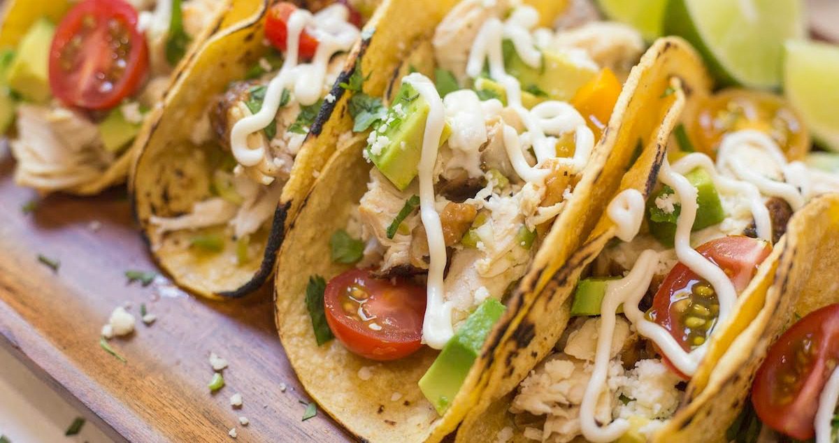 Street-Style Spiced Chicken Tacos with Lime Crema