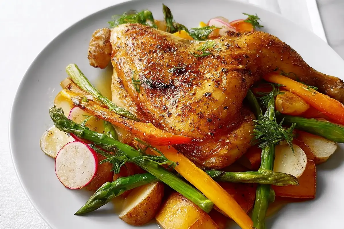 Herb-Crusted Chicken with Roasted Veggies