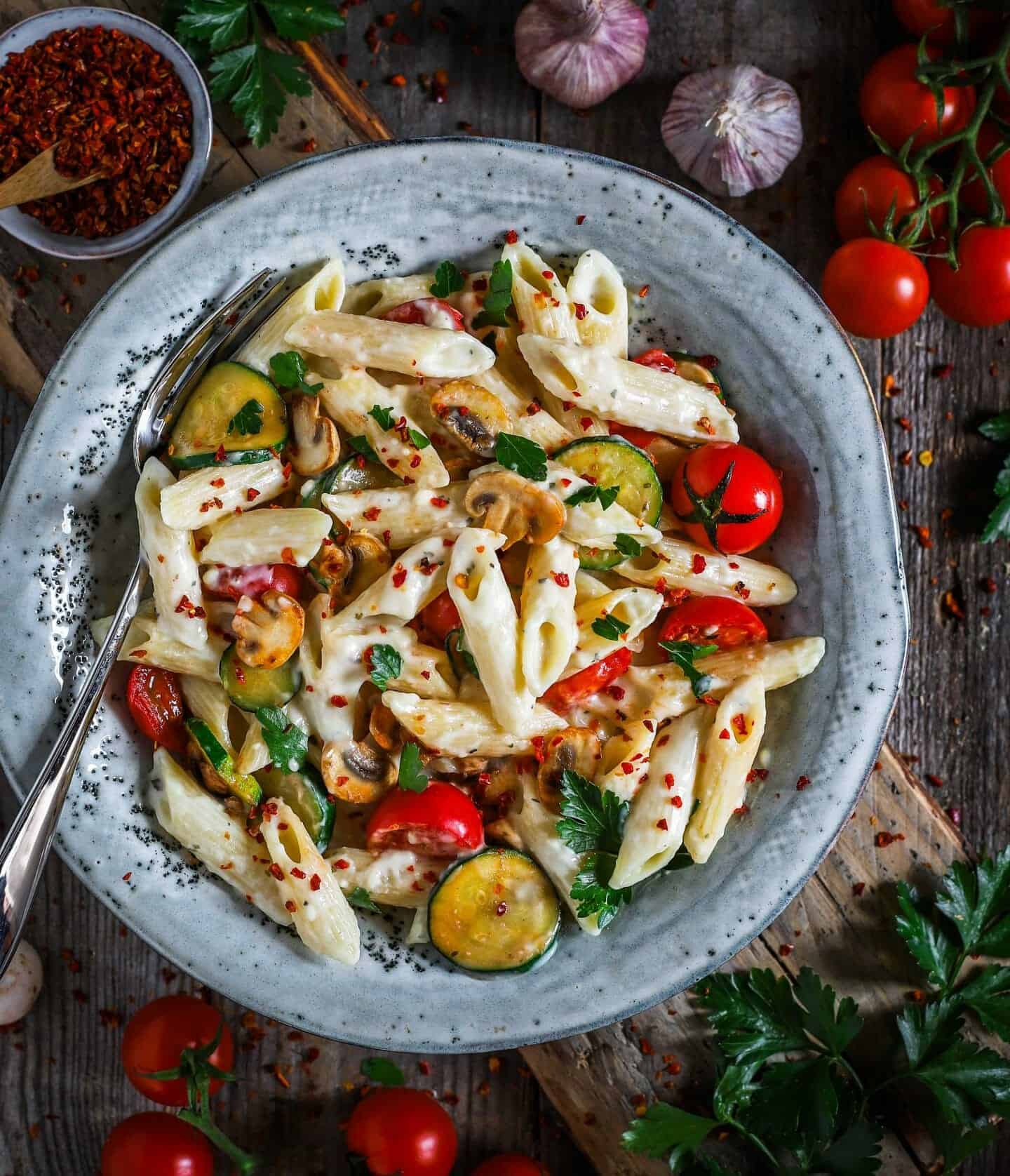 Creamy Vegan Cashew Alfredo Pasta