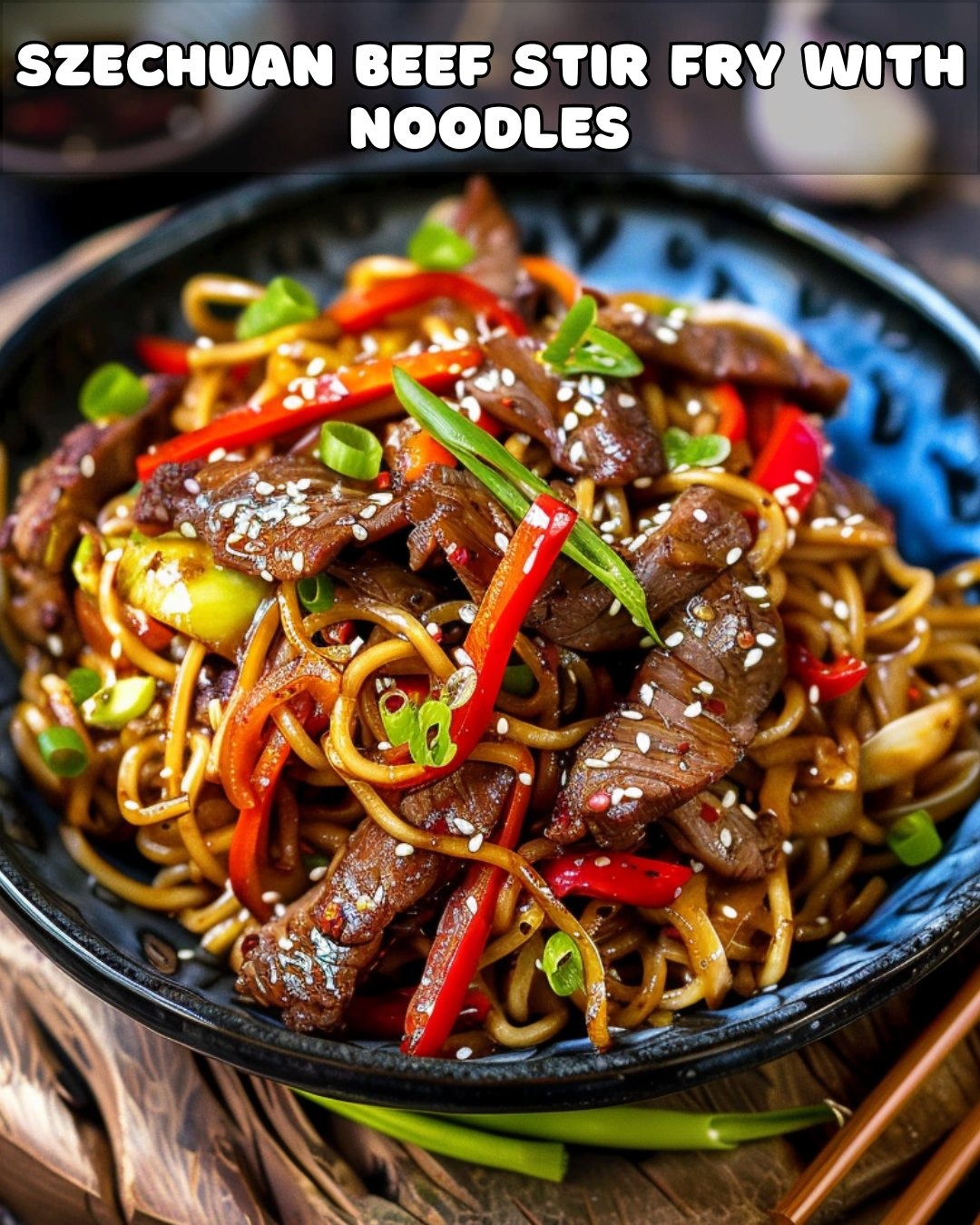 Spicy Szechuan Beef Stir-Fry with Rice Noodles