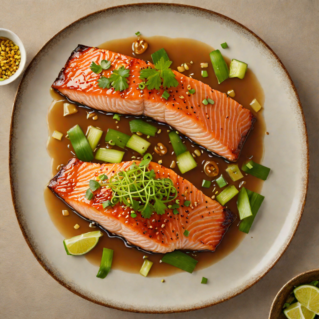 Sake-Glazed Salmon with Ginger and Scallions
