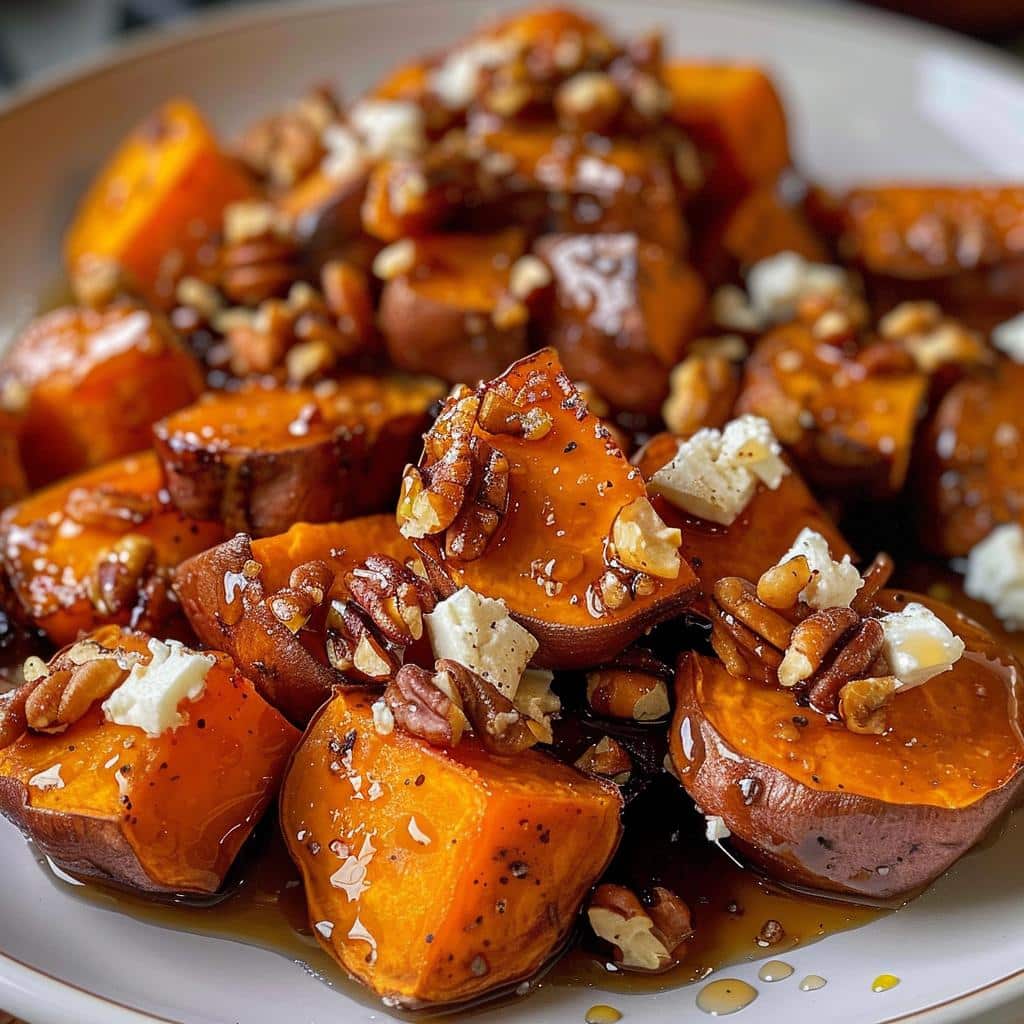 Miso-Glazed Maple Sweet Potatoes with Caramelized Walnuts