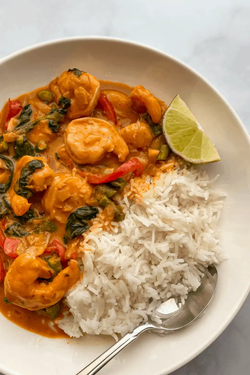Thai Shrimp and Basil Curry with Coconut Milk